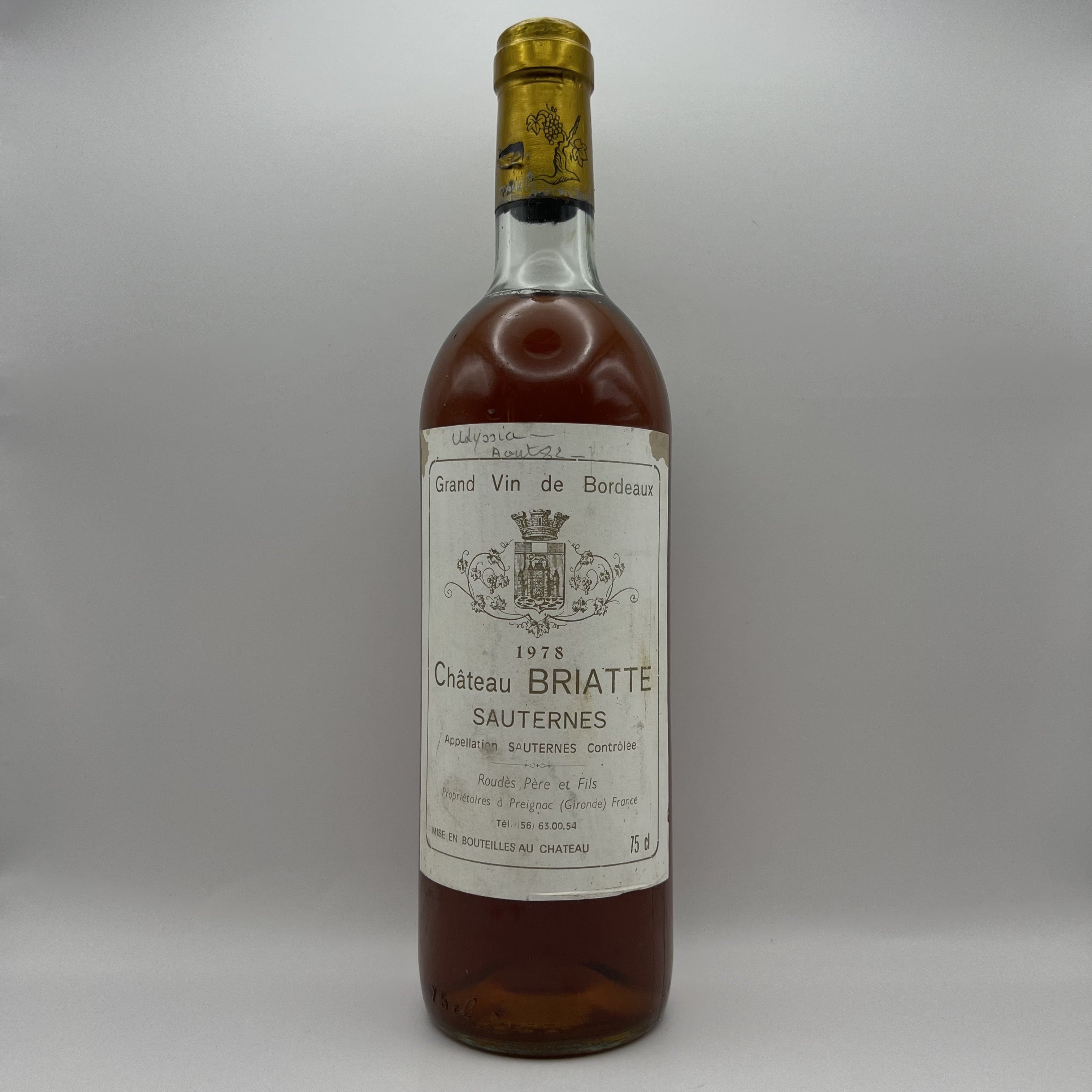 Sauternes Chateau Briatte 1978
